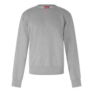 Diesel Mens S-Ginn-D Felpa Embroidered Logo Sweatshirt / Grey Melange